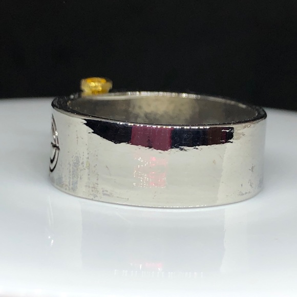 Unisex Two Tone Bullet Ring - Picture 3 of 9